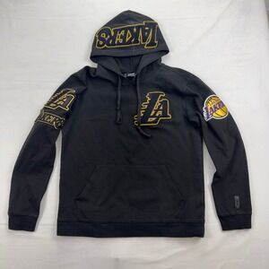 Pro Standard Los Angeles Lakers Chenille Patch Pullover Hoodie Size M Black NBA